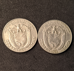 973 - Duas moedas do Panamá - comprar online