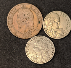 994 - Três moedas da França - comprar online