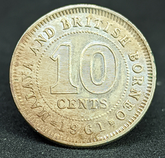 532 - Malásia Peninsular e Borneu Britânico 10 cêntimos, 1961 H