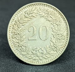 1691 - Suíça 20 rappen, 1943