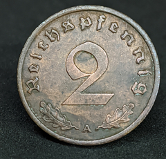 2110 - Alemanha 2 reichspfennig, 1937 A Berlin - Com linda pátina - comprar online