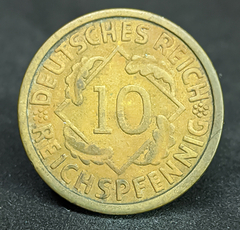 2112 - Alemanha 10 reichspfennig, 1924 J Hamburgo