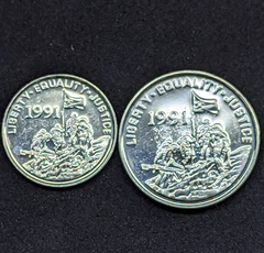 2176 - Duas moedas da Eritrea 2 e 25 centavos 1997 - comprar online