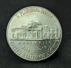 234 - Estados Unidos 5 cêntimos, 2019 D - Jefferson Nickel - Com lindo brilho de cunho