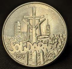 534 - Polônia 10.000 zlotych, 1990 - 10º aniversário - Formação da União Solidária