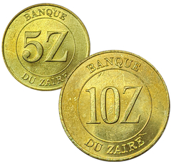 1245 - Duas moedas do Zaire