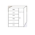 CHIFFONIER ORLANDI 90CM 6 CAJONES 1 PUERTA - tienda online