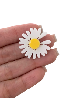 FLOR BEM ME QUER BRANCO/AMARELO (3CM)- 6 UNIDADES