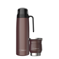 Termo Acero Inox. 1L - Bronce + Mate Tupi Termolar