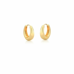 Imagem do Brinco Argola Oval Banho Ouro 18k