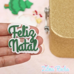 Feliz Natal Com Borda 5 cm - Escolha a cor desejada