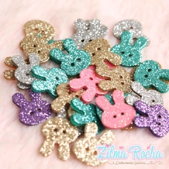 Recortes de EVA com Glitter - Botão Coelhinho cores sortidas 50 unidades - comprar online