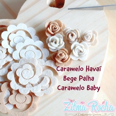Mini Flor Espiral Coleção Café com Leite - 3cm - 3 cores