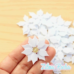 Flores em EVA 0.7mm + Botões com Glitter - 30 Unidades de cada
