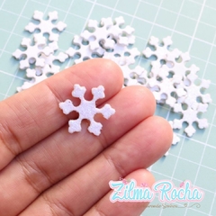 Flocos de Neve de EVA com Glitter Furta-Cor - 40 unidades com 2 cm