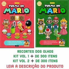 Kit Recortes Detalhes Olhos Turma Mario - Modelo Artes do Lito - Escolha o Volume 1 ou 2 (Leia a Descrição do Produto)