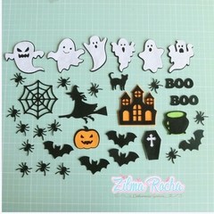30 Itens - Kit de Recortes Halloween - Veja os detalhes na descrição do produto