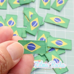 Mini Bandeirinha do Brasil - Termocolante com 2,5 x 1,2 - Manto de Nossa Senhora