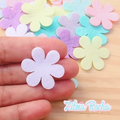 Flores Cute - 3 cm - Coloridas - 30 Unidades