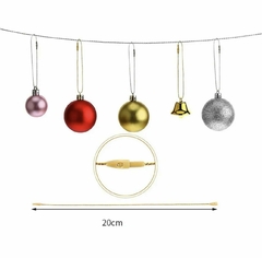 50 Cordas para Pingentes de Natal com 20 cm - Poliéster com sistema Fecha Fácil - Ideal para Ornamentação de Natal, Árvores, Bolas na internet