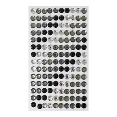 Cartela Pedra Adesiva Strass 8mm Degrade Preto - comprar online