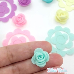 Flor Espiral Candy - 4cm - pacote com 20 unidades