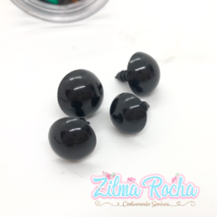 Olhos com Trava - Preto - 3 Pares com 11 mm