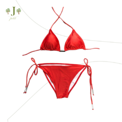 Biquini Cortininha Adulto Vermelho Liso - comprar online