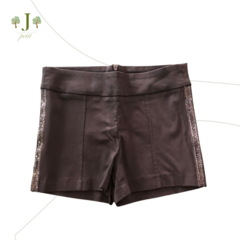 Shorts Alfaiataria Preto Com Strass