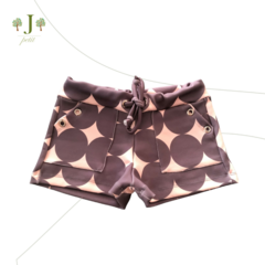 Shorts Ilhos Rose Com Bolas Cinza - comprar online