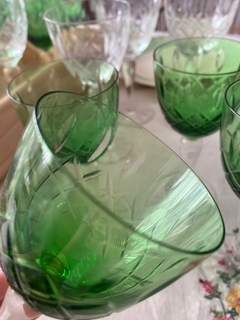 4 copas para vino cristal verde - comprar online