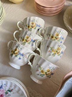 Royal Doulton 6 pocillos de café con plato porcelana inglesa patron Arcadia en internet