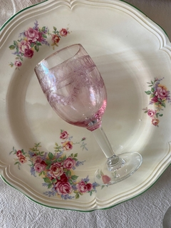 6 copas de vidrio rosadas grabadas al acido - comprar online