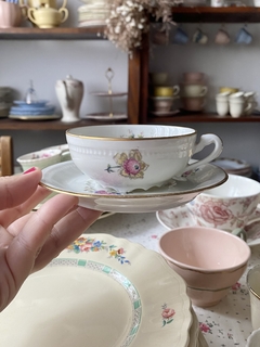 Pocillo de cafe con plato porcelana Limoges - comprar online