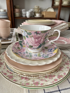 Taza de te porcelana fine bone china Duchess Chelsea Garden Primrose Pink (para Harrods)