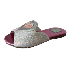 FLAT HEARTS PINK GLITTER - VOGA | SAPATOS INFANTIS