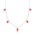 Choker 5 Pingente Oval Vermelho Prata 925 Atacado - Silver Crown