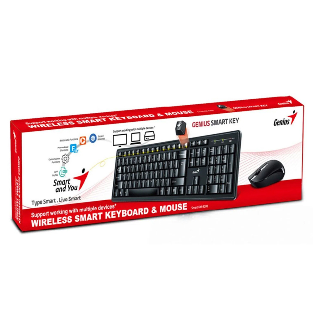 COMBO WIRELESS GENIUS KM-8200 MOUSE TECLADO SMART KEY