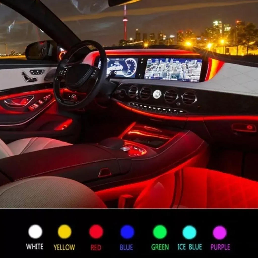 TIRA DE LED RGB AUTO SEISA MJ-12BT CAR ATMOSPHERE 3TIRA 22CM/CONTROL/APP  CONTROL LUZ
