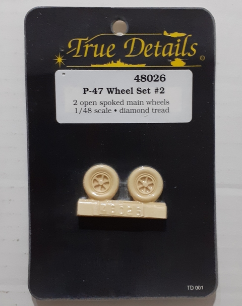 True Details 1/48 48026 P-47 Wheel Set Diamond tread