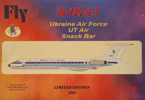 Fly 1/144 14408 Tu-134 A-3 Ukraine Air Force UT Air Snack Bar CN