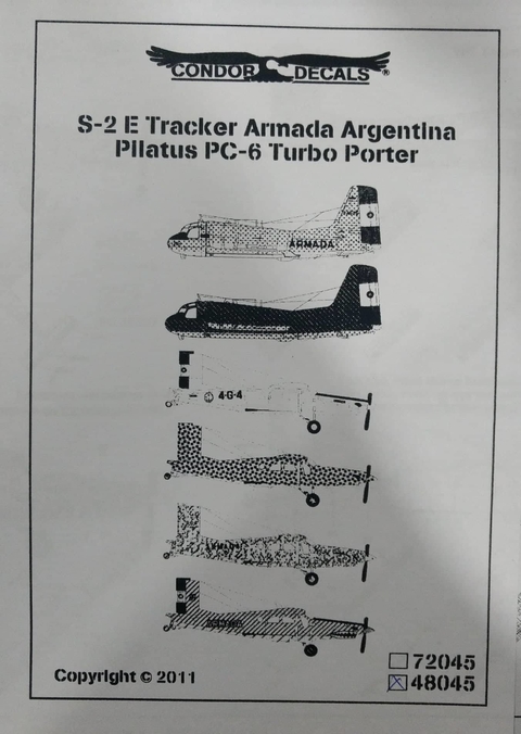 Condor Decals 48045 1/48 S-2e Tracke Pilatus Porter Pc6    