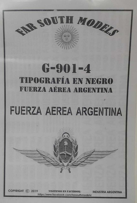 Far South Models G-901-4 Tipografia En Negro