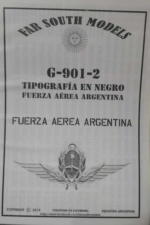 Far South Models G-901-2 Tipografia En Negro