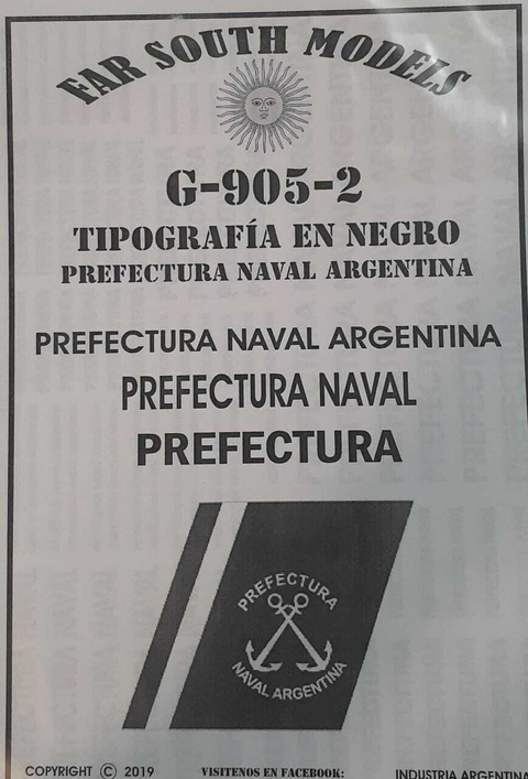 Far South Models G-905-2 Tipografia En Negro