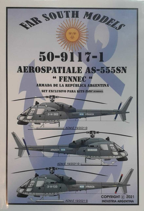 Far South Models 50-9117-1 Aerospatiale As-555 SN "Fennec" Armada Arg