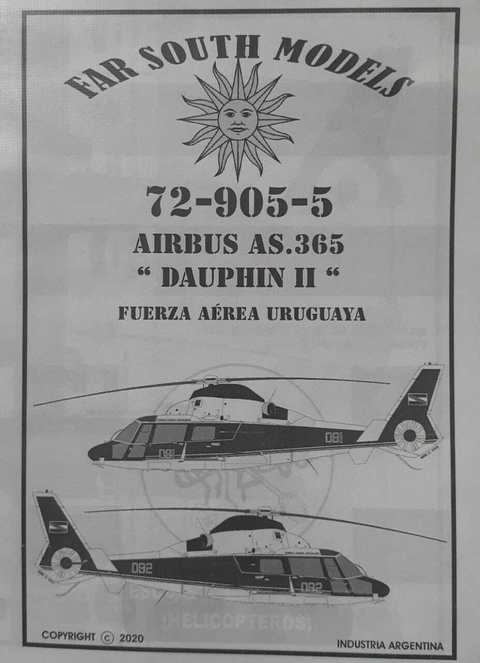 Far South Models 1/72 72-905-5 Airbus As.365 Dauphin 2 F.A.Uruguaya