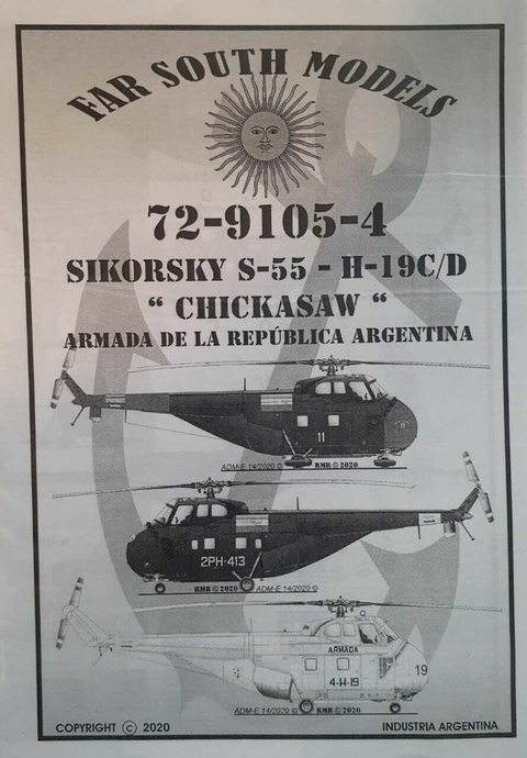 Far South Models 1/72 72-9105-1 Sikorsky S-55 - H-19C/D "Chickasaw" Armada Arg