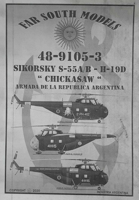 Far South Models 1/48 48-9105-3 Sikorsky S-55a/b-h19d Chicka
