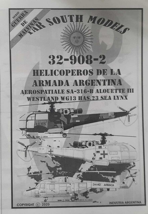 Far South Models 1/32 32-908-2 Helicopteros Armada Argentina